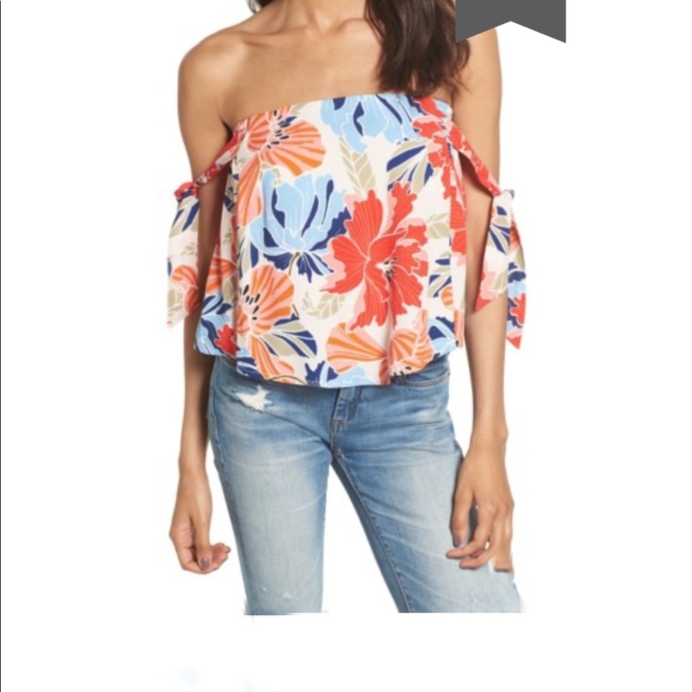 ASTR The Label Off the Shoulder Havana Blouse